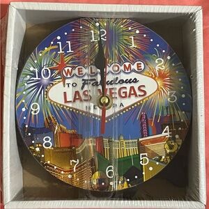 Las Vegas Wall Clock with Colorful Design